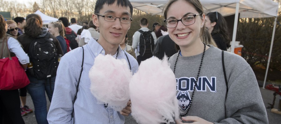 Seniors enjoying cotton candy